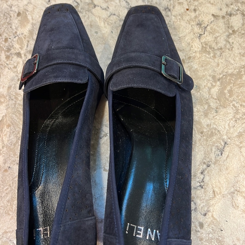 New navy suede heels